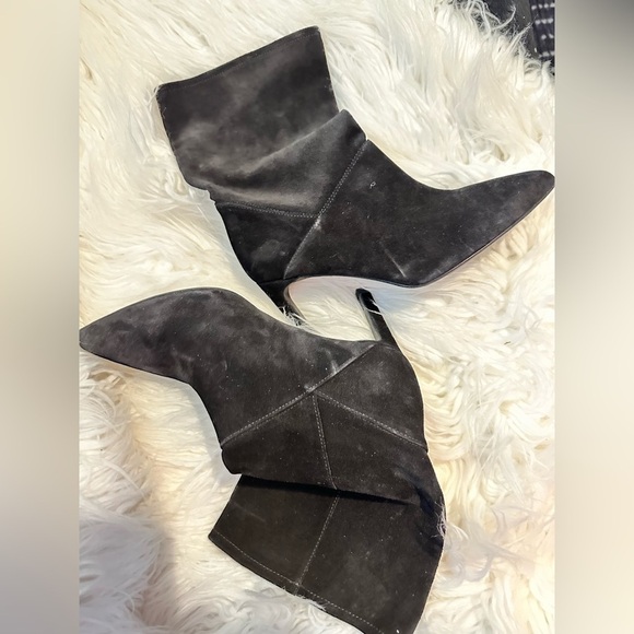 ALLSAINTS Orlana Pointed Toe Heeled Leather Suede Boots In Black Size: 36 US 5 - Picture 5 of 11